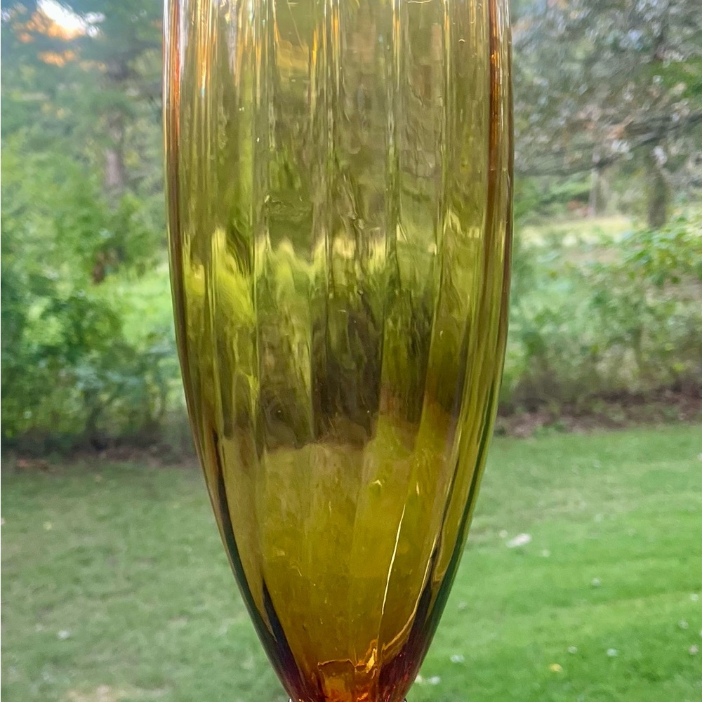 Empoli style 16.5 inch Amber Glass Vase
